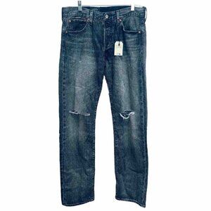 Levi’s 501 Jeans 32x32 Women’s Sist At Your Waist Straight Leg Distress Black